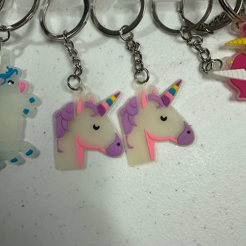 10 pack Colorful Unicorn Keychains great for party favors or gifts